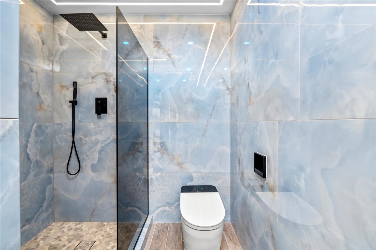 Spa-like bathroom remodel with walk-in shower